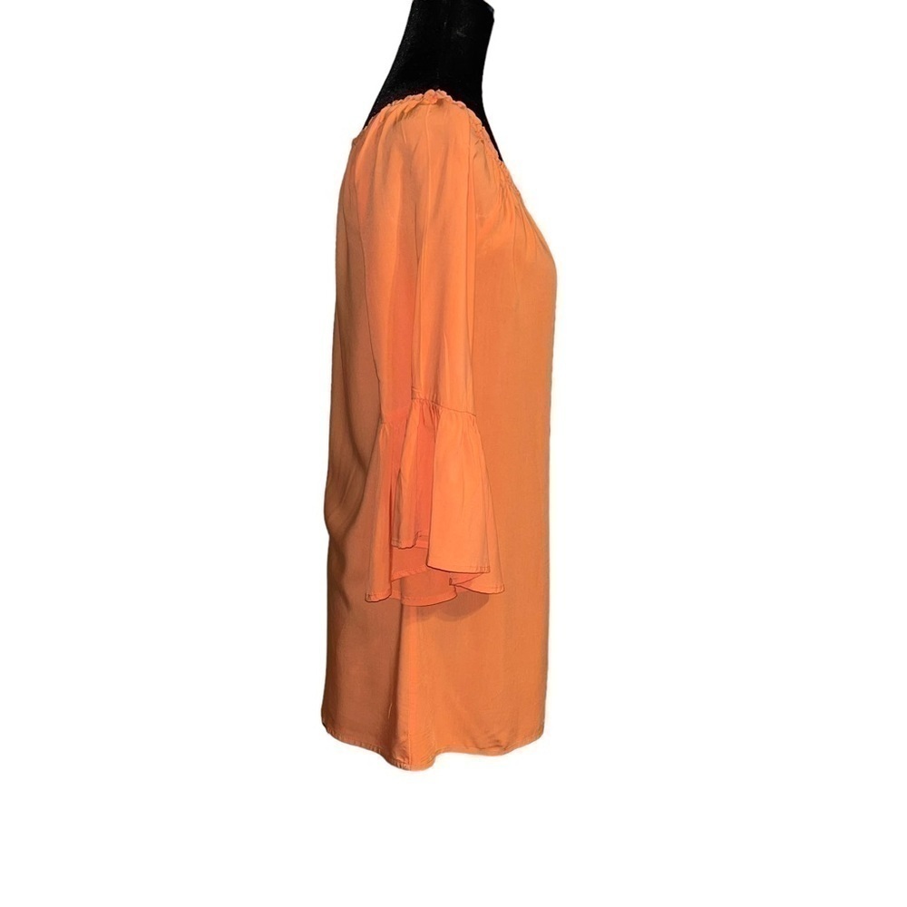 Blu Pepper Off Shoulders/Bell Peach Orange Sleeves Mini Dress Size Small - Picture 3 of 11